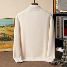 2025年秋季新款七针双股加厚元宝针半拉链针织羊绒衫时尚休闲，男装羊绒套衫，星纬羊绒