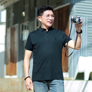 中年休闲男装翻领半袖T恤衫2023夏季新款男士polo衫薄款休闲上衣图片