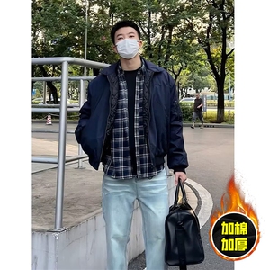 现货秋冬季美拉德立领飞行立领夹克boxy棉衣美式高街加厚加棉外套