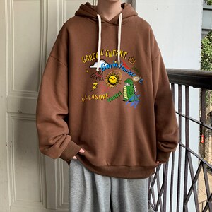 纯棉连帽卫衣男大码运动帽衫宽松薄WY2219-P35 加绒款-P40图片