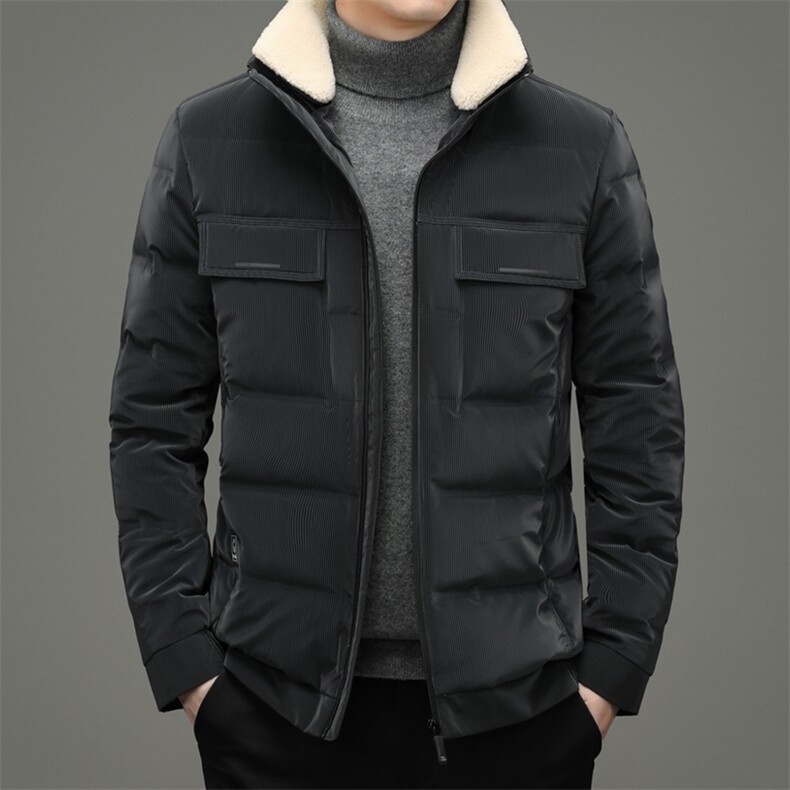 冬季新款羽绒服立领常规中青年男装商务休闲夹克外套HB92166-P295,男装羽绒服,电商B212（原钱塘6029）