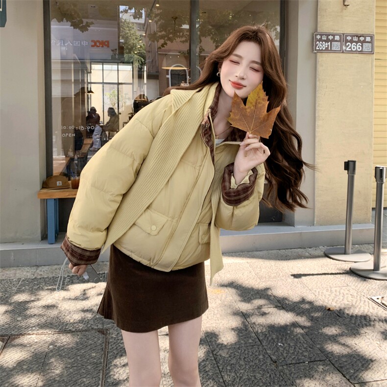 现货新款独特超好看短款羽绒服女款冬季立领面包服小个子羽绒外套，女装羽绒服，网红馆