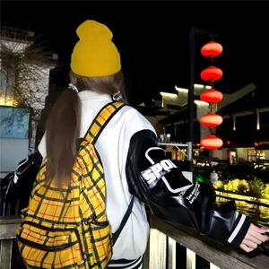 W501-P59 美式复古棒球服外套春季新款翻领刺绣情侣立领夹克图片