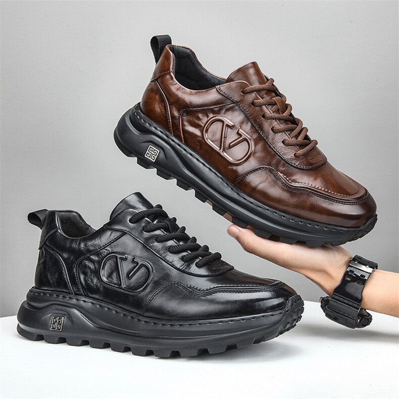 头层牛皮春秋2024新款运动休闲鞋男士休闲皮鞋，男鞋皮鞋，星座1407-3