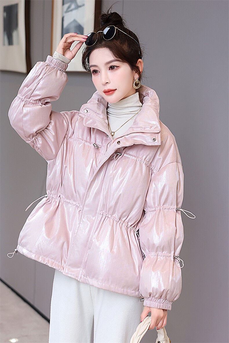 羽绒服冬季女2024年新款泡芙感立领时尚宽松显瘦白鸭绒面包服,女装羽绒服,卡杰菲