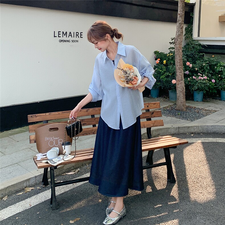 休闲衬衫半身裙套装女夏2025新款高级感纯欲风独特漂亮爆款三件套图片
