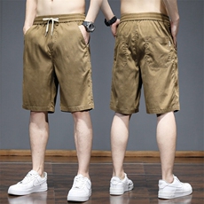 2025夏季新中式短裤男简约刺绣休闲裤宽松五分裤619/620-P35主推，男装牛仔裤，星座224-1