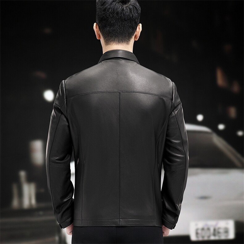 WL2106-2秋冬新款真皮皮衣男翻领山羊皮夹克商务休闲男装P790,男装夹克,电商B360A（原721A）