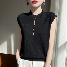 2025年秋季新款百搭女士无袖套头羊毛衫，女装羊毛衫，凯思米羊绒