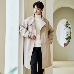 得物/直播【精品货】风衣男中长款毛呢大衣男韩风F933批125品牌A图片