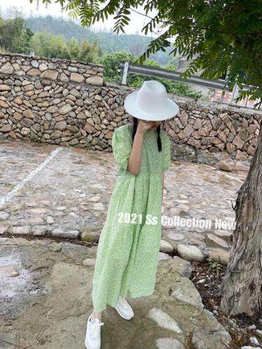 夏款碎花连衣裙，女装连衣裙，G