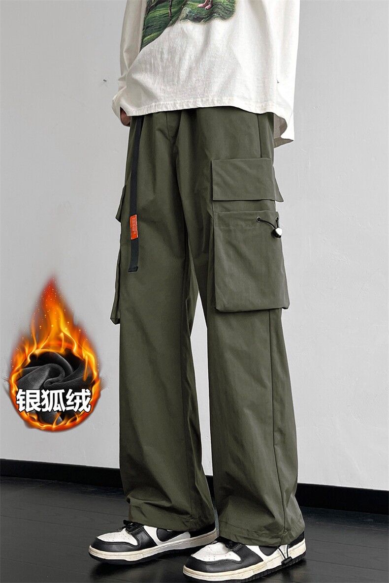 特批P45无差价24冬季设计感休闲冲锋裤机能风自带腰带K1229J加绒,男装休闲裤,电商A001