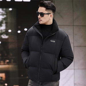 2025新款冬季立领90绒子白鸭绒羽绒服外套中年男装加厚羽绒服夹克图片