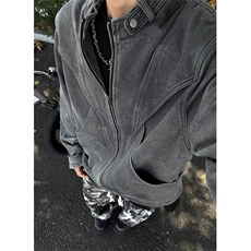 复古牛仔夹克男cleanfit简约高级设计感立领外套J29，男装夹克，星座1116A（原606A-3）