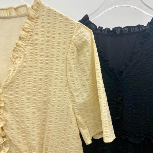 重工艺木耳边连衣裙，女装连衣裙，FMV