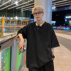 量大优  供视频 300g重磅满天星短袖T恤男XDX00-特P19图片