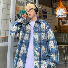 2024冬季新款港风外景大码灯芯绒加绒衬衫M-5XHC24971-P60，男装衬衫，电商A022