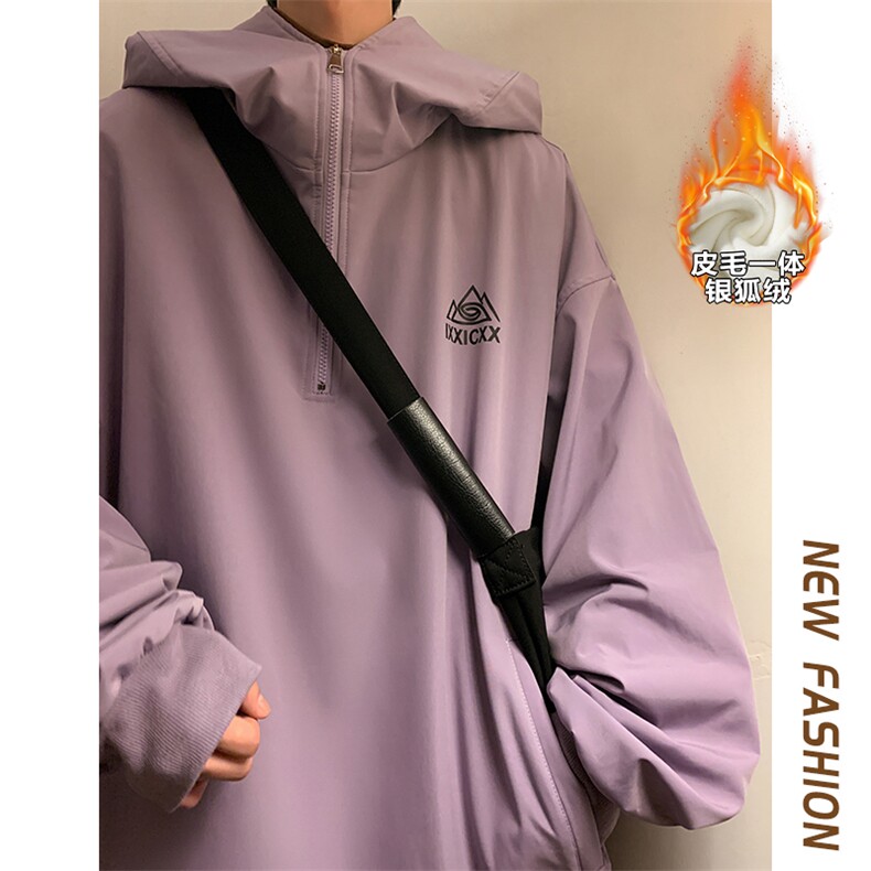 冬款青少年防风防水兔耳朵中性男女保暖银狐绒滑雪服外套M38-P125,男装棉衣,电商A001