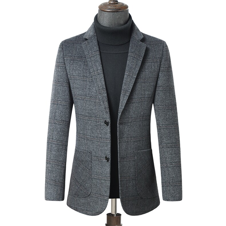 羊毛呢外套男士秋冬商务休闲西服宽松商务休闲西装ZELD1127-P360,男装西服,电商B212（原钱塘6029）