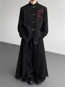 现货 25秋冬新中式礼服婚礼玫瑰刺绣金属盘扣西装xz148-p128图片