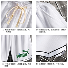 LQ64227-P19篮球夜跑运动短裤男大码宽松冰丝五分裤大裤衩网格，男装休闲裤，电商A040A