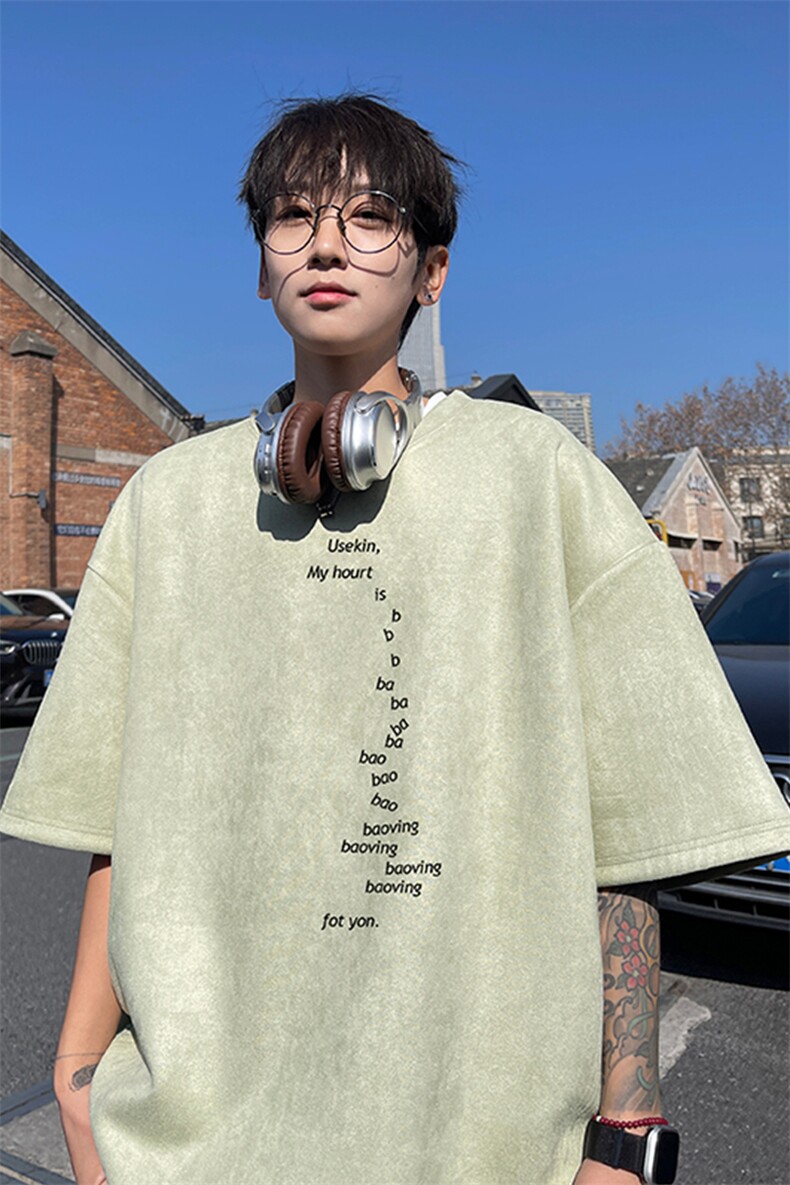 量大优供视频重磅麂皮绒短袖T恤男JPDX212-特P19,男装T恤,电商B367