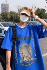 B239-1212-P28欧美式天使雕像个性印花夏季高克重半袖短袖t恤，男装T恤，星座514-2(原B239)