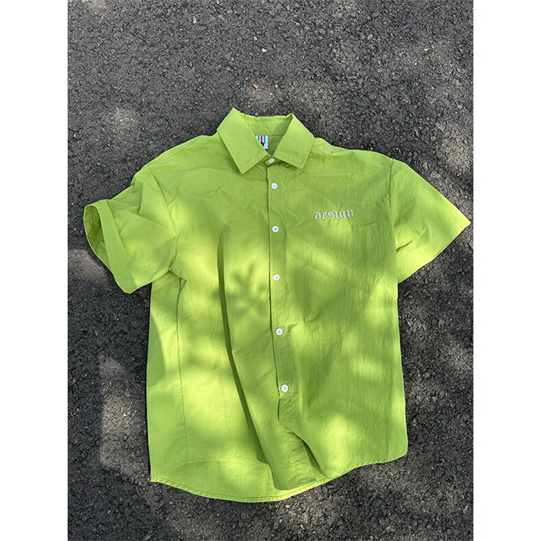 夏季新款速干短袖刺绣衬衫潮流港风宽松百搭男半袖CS285-P35,男装T恤,星座301C-5