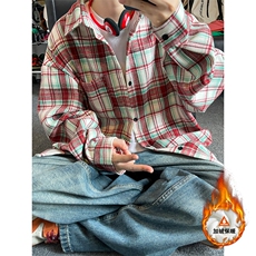 秋冬格子大码宽松加绒长袖衬衫外套C2170-特P24/CJ9734-特P40，男装衬衫，电商A007