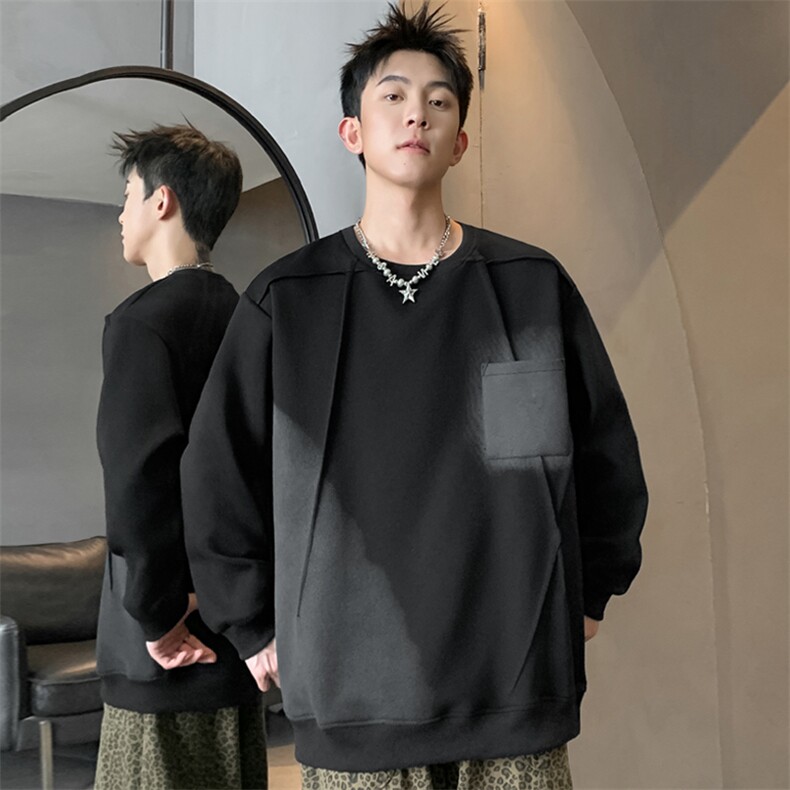 L到8XL2025秋季新款重磅解构扎染长袖卫衣男加肥加大码胖子胖人,男装卫衣,钱塘717(原712)