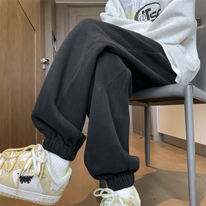 新款加绒加厚打褶束脚卫裤大码 M~5XL XZ604-KP95JR-P60控78图片