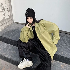 美式机车皮衣女2024年新款中性春秋pu皮夹克短款外套潮W5990-P72，男装夹克，星座412-2