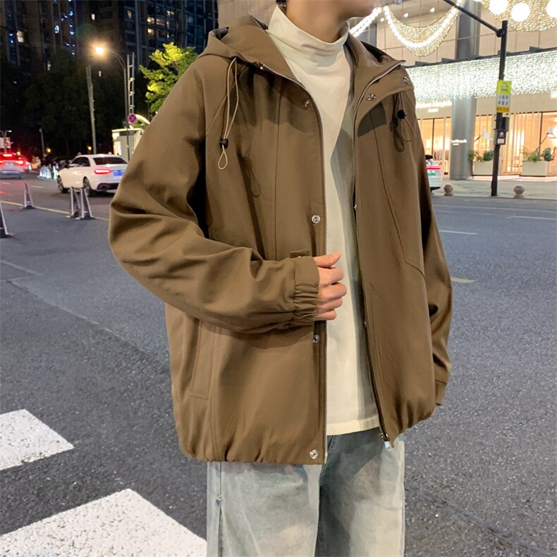 外套男春秋新款男士冲锋衣宽松休闲美式工装夹克JK02638-P73图片