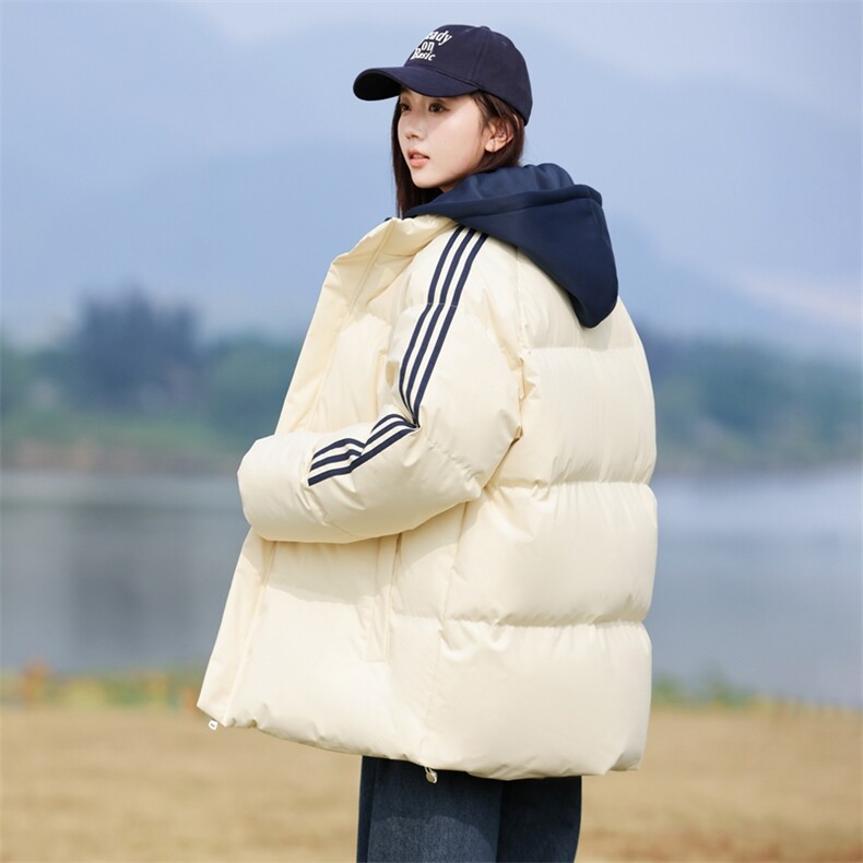 现货二开抖音得物三防织带加厚撞色连帽棉衣冬季棉服LL82567,男装棉衣,电商A486