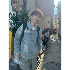 渐变肌理感牛仔夹克潮流高街设计感廓形水洗做旧外套男J42，男装夹克，星座1116A（原606A-3）