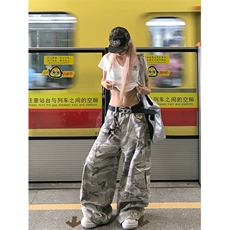 复古沙漠迷彩阔腿工装裤女宽松百搭街头潮牌直筒休闲裤KX1574，男装工装外套，星座1116A（原606A-3）