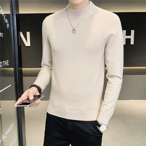 12色纯色毛衣打底衫男 秋冬内搭半高领修身针织衫M602特p35图片