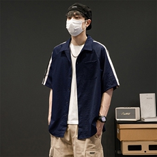 2023夏季新款t恤潮流灰墙短袖男宽松衬衫半袖时尚百搭CS3507-p45，男装T恤，星座717