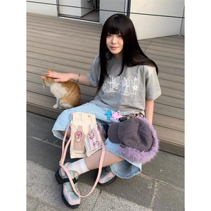 H0619-P35星星蕾丝贴布短袖T恤女夏季嘻哈美式宽松图片