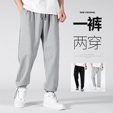 主推款：裤子男春夏季潮束脚卫裤纯棉宽松灰色运动裤男士休闲长裤，男装休闲裤，星座210-5(原414-2)