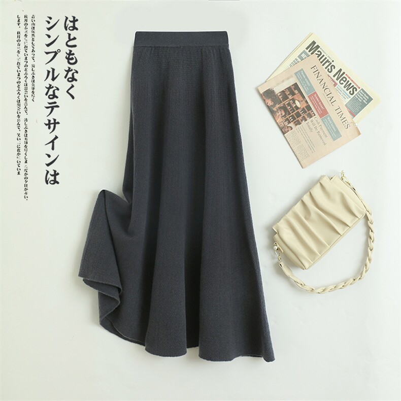 高品质羊毛半身裙加厚高腰设计优雅显瘦秋冬，女装半身裙，洁纯羊绒