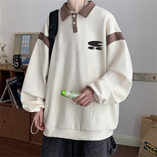 电商DSA028-PLCT2308P5065棉新款港风长袖POLO衫男，男装Polo衫，电商A028