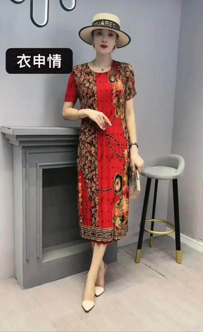 缎面三宅压褶魔术裙，跑量款，其它，理想花缘