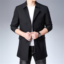 2023秋季新款男装中青年男士商务休闲外套长袖风衣男薄款翻领上衣，男装风衣，电商B212（原钱塘6029）