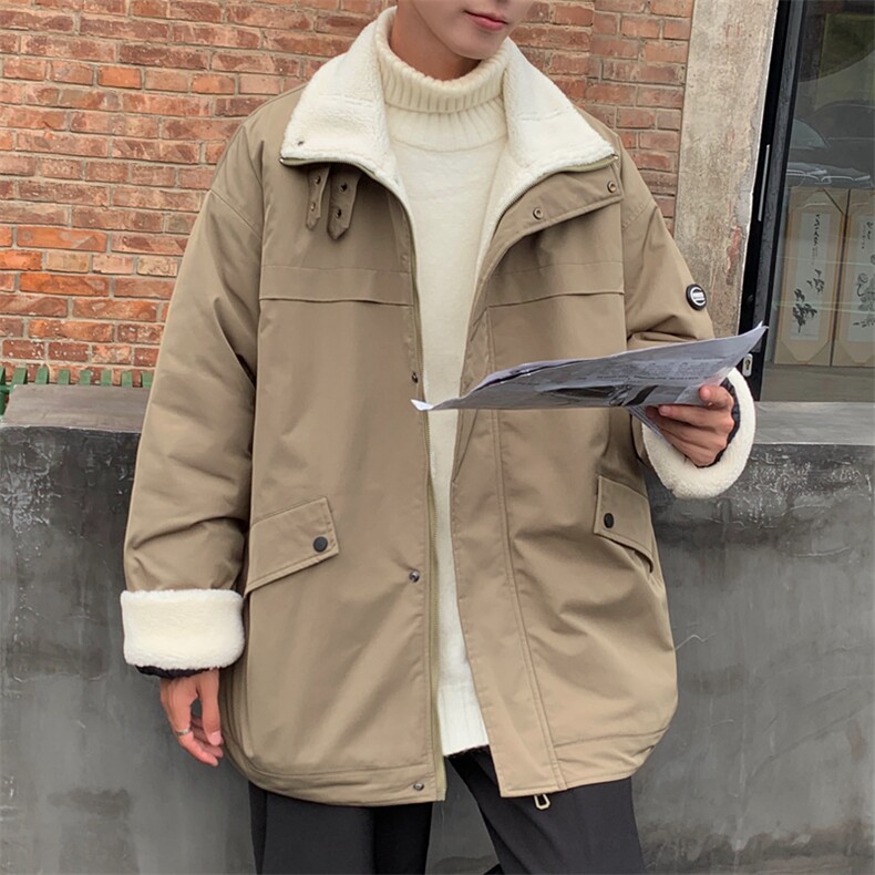 男装羊羔绒外套秋冬季潮流宽松大码休闲百搭棉衣棉服M023-P125,男装棉衣,星座308B-1
