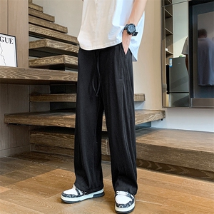 8XL-M 特大码肌理感冰丝薄款休闲裤长裤男宽松百搭情侣裤K922P45图片