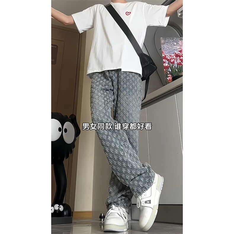 【自拍图·拿图不拿货】提花满印牛仔裤子男女KZT63CC-特P45,男装牛仔裤,星座1007（原301D）