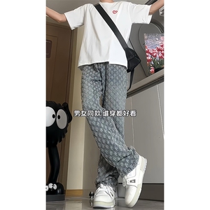 【自拍图·拿图不拿货】提花满印牛仔裤子男女KZT63CC-特P45图片