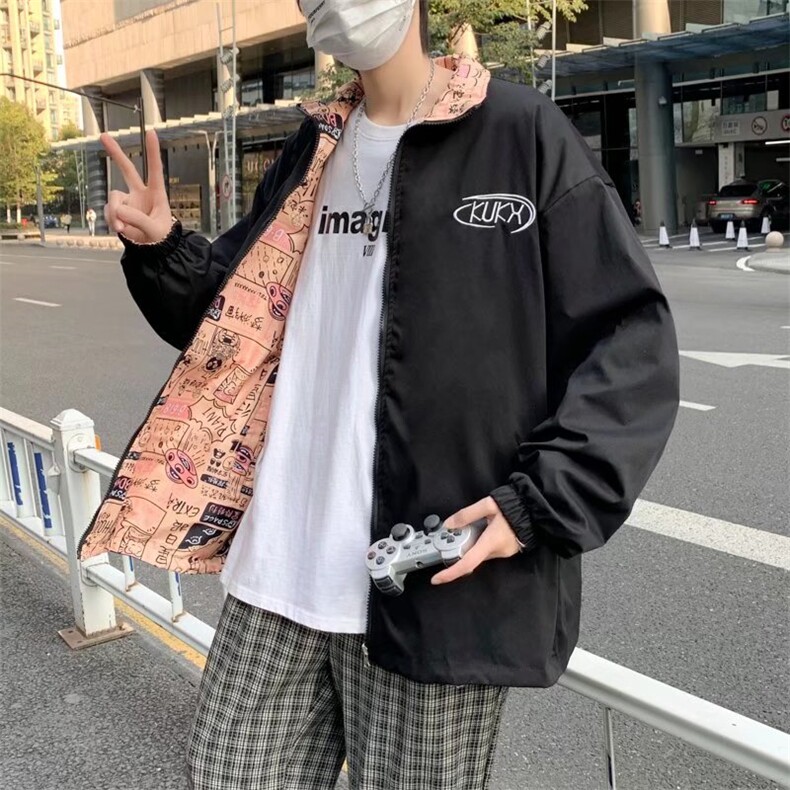 潮流夹克潮男春季双面穿夹克J030P60图片