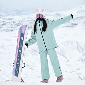 蓄热防水防风保暖男女潮大码滑雪服套装HF66+K1002J加绒P240控388图片